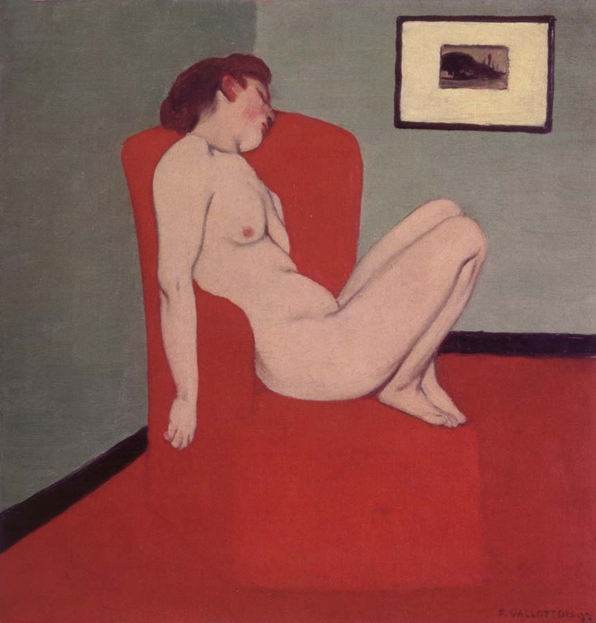 Nude Seated in a red armchair